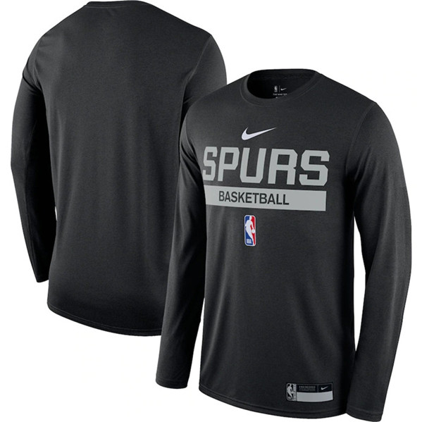 Men's San Antonio Spurs Black 2022/23 Legend On-Court Practice Performance Long Sleeve T-Shirt